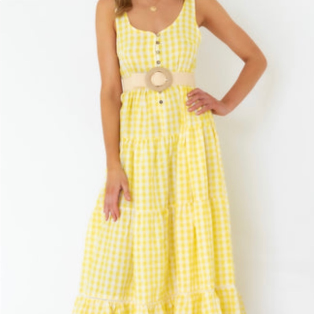 New With Tag Nikina Midi Dress - Lemon Check bought from Gingham &Heels